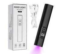Mini lampe UV pour ongles, rechargeable par USB, séchoir à ongles LED avec affichage numérique, paramètres de minuterie, design de voyage compact, parfait pour salon, camping, avion, 10,9 x 2,1 x 2,1