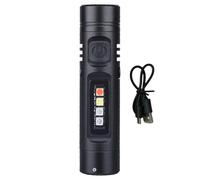 Mini lampes de poche LED, batterie rechargeable 1200 mAh, mini lampe torche multifonction avec clip robuste, éclairage avec design compact, corps en métal résistant à la chaleur, lampe de poche pour