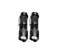 Mini Lampes De Poche Super Lumineuses,Mise À Niveau,Lampe De Poche Led,Torche Étanche,Zoomable,Lampe De Poche Tactique,Lumière D'urgence.2pcs-Black.