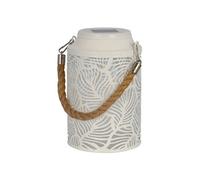 Mini lanterne solaire blanche métal poignée corde effet ombre arc en en ciel LED blanc chaud MINI RAINBOW H 17.5cm