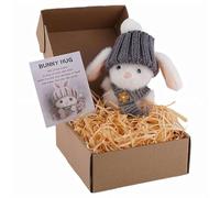 Mini lapin câlin mignon cadeau de Pâques lapin dans une boîte avec carte d'encouragement Petite poupée faite à la main en peluche au crochet pour enfants, filles, amis pensant à vous