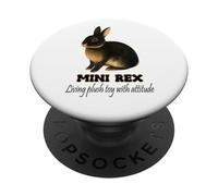 Mini Lapin Rex avec Attitude pour Les propriétaires d'animaux PopSockets PopGrip Adhésif