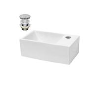 Mini Lavabo Vasque à Poser Salle de Bain - 350x205x125 mm - Céramique - Blanc