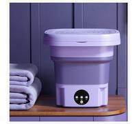 Mini Lave Linge Portable 8L Mini Machine a Laver Pliable à Turbine à Ultrasons,éCran Tactile Mini Machine a Laver pour Laver les Sous-VêTements Chaussettes,Purple