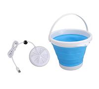 Mini Lave-Linge Portable USB, Lave-Linge Pliable 6 W 10 L avec Super Onde de Choc, Lave-Linge Domestique pour Camping, Appartements, Dortoirs, Chambres universitaires. (Bleu)