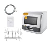 Mini Lave-Vaisselle 800W IPX1 Lave-Vaisselle de Table avec 3 Programmes de Lavage, Lave-Vaisselle Petit pour Bureau, Camping, Camping-Car, Espace pour 12-20 Places, 45 x 40 x 44,8 cm (Blanc)