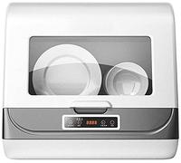 Mini lave-vaisselle automatique à haute pression avec intérieur en acier inoxydable et support à 6 niveaux, pulvérisation rotative à 360°, azimut blanc