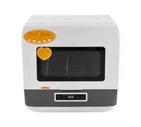 Mini lave-vaisselle de table, mini lave-vaisselle avec 3 programmes pour 4 à 6 couverts, avec bras de pulvérisation à 360°, contrôle tactile et écran LED, séchage à l'air chaud, pour cuisines