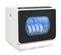 Mini lave-vaisselle - HOMCOM - 4 couverts, 5 programmes, réservoir d'eau 6L - commande tactile - affichage LED - blanc