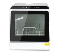 Mini lave-vaisselle, lave-vaisselle de table sur pied, lave-vaisselle portable avec 5+1 programmes, réservoir d'eau intégré de 5 litres, peut être utilisé avec/sans raccordement à l'eau, Affichage LED