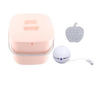 Mini lave-vaisselle portable pour évier, mini machine à laver USB, lave-linge à ultrasons portable avec seau, arrêt automatique, efficace pour la vaisselle, les fruits et les (Seau rose)
