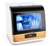 Mini lave-vaisselle portable pour plan de travail, lave-vaisselle de table compact, 3 programmes, nettoyage et séchage à 360 degrés, convient pour les cuisines, les appartements, les dortoirs