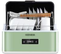 Mini lave-vaisselle Slimline Lave-vaisselle automatique Petit lave-vaisselle 6 types de programmes de lavage 72 ℃ Désinfection à haute température 35 min Lavage rapide (couleur : vert, taille : 43 x