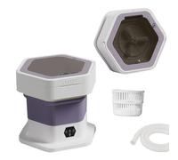 Mini Laveuse 30x28x28cm Petit Lave-linge Portable Pour Camping Voyage RV Appartement Dortoir Hôtel Capacité De 8L Multifonction 2 En 1(Purple)
