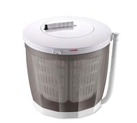 Mini laveuse manuelle portable à manivelle avec vidange automatique, double cycle de lavage, design compact, protection de l'environnement, parfaite pour les petits espaces (gris)