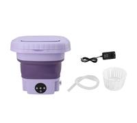 Mini Laveuse Pliable avec fonctionnalité de Nettoyage Automatique, Seau Portable 11L ABS PP pour Voyager en VR, Dortoir, Buanderie d'appartement, Stockage Facile et Drainage (Prise UE)