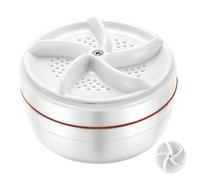 Mini Laveuse Portable à Turbine 15-20l en Plastique Blanc | Arrêt Automatique, Format Compact, Entrée 5v 2a, pour Chaussettes et Sous-vêtements en Dortoir