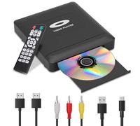 Mini lecteur DVD HD avec HDMI, lecteur DVD multi-régions pour Smart TV, câble de sortie HDMI/RCA inclus, 1080p, mémoire de point d'arrêt, PAL/NTSC intégré, lecteurs CD pour la maison