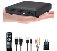 Mini lecteur DVD pour TV, lecteur compact 1080p, prend en charge toutes les régions gratuites, lecteur DVD CD HDMI et câble RCA inclus pour la maison