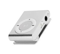 Mini lecteur MP3, lecteur multimédia numérique portable, mini MP3 avec clip arrière, lecteur avec écouteurs et câble USB, jusqu'à 5 heures de temps de lecture, support de carte mémoire (argent)