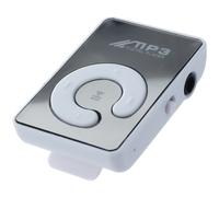 Mini lecteur MP3 numérique USB à clip miroir, compatible avec carte SD TF 8 Go, blanc