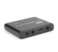 Mini Lecteur multimédia 1080P, Lecteur vidéo réseau Sortie HDMI HD MKV TS Rmvb et Lecteur de Disque Dur à décodeur Blu-Ray avec télécommande(EU Plug)