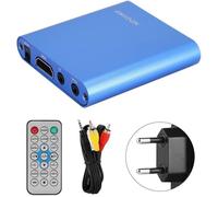 Mini lecteur multimédia numérique HDMI 1080P, décodeur de disque dur avec télécommande (100-240V) bleu EU