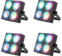 Mini LED Par Light, effets lumineux RGBW, contrôle DMX512, ZQ01325-4pcs, EU Plug