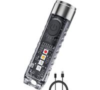 Mini Led Torch, 400 Lumens Usb Rechargeable Flashlight With Uv/White/Red Blue Side Light, Edc Magnetic Ip65, Emergency Cycling Camping Reading Creative Gift