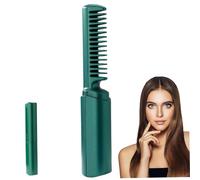 Mini les couverts de cheveux, 18,5 cm / 7,3 pouces Mini lisseur sans fil avec 3 fonctionnalités réglables et anti-calcul, peigne de coiffure de voyage portable pour tous les types de cheveux (ver