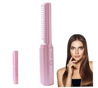 Mini les lisseurs de cheveux, 18,5 cm / 7,3 pouces Mini lisseur sans fil avec 3 fonctionnalités réglables et anti-calcul, peigne de coiffure de voyage portable pour tous les types de cheveux (ros