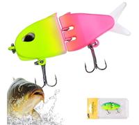 Mini leurre flottant pour la pêche à la perche, Swimbait à couler lentement avec mouvement en S large, appât dur à plusieurs maillons avec palmes en caoutchouc souple pour brochet et truite (B)