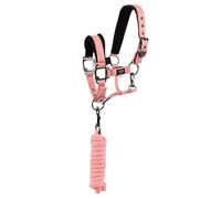 Mini Licol pour cheval avec longe BR Equitation - peach blossom - Rose - Shetland