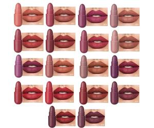 Mini Lipstick Kit, Colorful Balm Aid, 18 Colors Pill Shape Stain with Safety, Long Lasting Cosmetic Tool with Comfort, Modern Beauty Design Style, Accessory for Travel Party Wedding 1.4gx18pieces