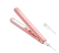 Mini lisseur, Lisseur boucleur, 2 en 1 Mini fer à Lisser en Céramique, outil de lissage portable, Mini Lisseur Cheveux Court - Chauffage rapide en 30 secondes, température constante à 170 °C - Rose