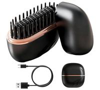 Mini lisseur sans fil, Brosse Lissante Portable Rechargeable, Mini Brosse Lissante Pour Cheveux, Chauffage Rapide 30s, avec 3 Réglages de Température, pour Cheveux et Barbe