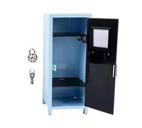 Mini Locker - Tiny Scratch Resistant Metal Storage Box With Lock And Key Desktop Organizer Safe For Jewelry Cash Stationery School Home Office Dorm Room Kids