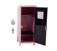 Mini Locker - Tiny Scratch Resistant Metal Storage Box With Lock And Key Desktop Organizer Safe For Jewelry Cash Stationery School Home Office Dorm Room Kids