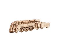 Mini Locomotive En Bois À Construire ? Maquette Mécanique 3d Avec Tender Et Moteur À Élastique Brown TU
