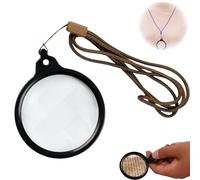 Mini loupe 5X Magnifying Glass, loupe de poche, collier suspendu, mini loupe avec corde pour la lecture, les livres, les journaux, les cartes, le bricolage