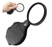 Mini loupe de poche 20x avec coque de protection rotative à 360°, loupe de poche pliable pour lecture, artisanat, classe scientifique, loisirs, bijoux (noir)