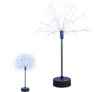 Mini lumières de table argentées, lampe de feu d'artifice de Noël LED à piles et USB, câble de cuivre pliable pour décoration de Noël, décoration d'intérieur, chambre de mariage (blanc)