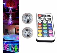 Mini lumières LED submersibles avec télécommande, petites bougies LED sous-marines IP67 étanches, lumières d'accent multicolores RGB sans flamme, alimentées par piles, pour vase, piscine, bassin