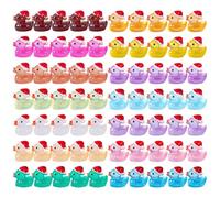 Mini lumineux en résine - Lot de 70 figurines de canards qui s'illuminent dans l'obscurité, Canards en résine lumineux Suffisants mini figures de canard en lumineux pour décoration de bricolage