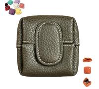 Mini Lychee Pattern Coin Purse, Compact Solid Color Mini Lychees Coin Purse, Active Women Leather Change Pouch (Milk Green)