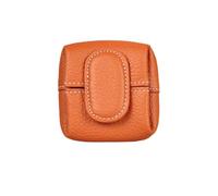 Mini Lychee Pattern Coin Purse, Solid Color Buckle Key Earphone Storage Bag, Casual Change Pouch for Daily Use, Solid-Color Snap-Closure Key Earphone Storage Pouch (Orange)
