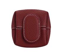 Mini Lychee Pattern Coin Purse - Top Grain Leather Small Wallet with Zipper & Key Buckle, Solid Color Casual Storage Pouch for Coins, Keys, Earphones & Daily Essentials (#4)
