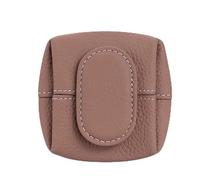 Mini Lychee Pattern Coin Purse - Top Grain Leather Small Wallet with Zipper & Key Buckle, Solid Color Casual Storage Pouch for Coins, Keys, Earphones & Daily Essentials (#17)
