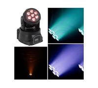 Mini lyre LED WASH RGBW 7 x 10 W LED RVBB DMX et maître/esclave LYRE PROFESSIONELLE