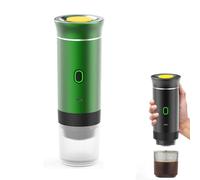 Mini machine à café expresso électrique portable 3 en 1 - Petite cafetière électrique sans fil auto-chauffante pour voiture, maison, bureau, camping, voyage - 3 en 1 (vert)